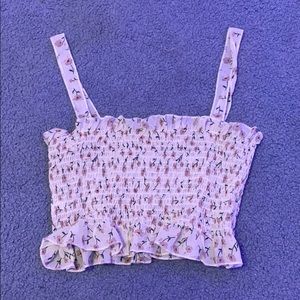Cute Floral Cropped Tank Top